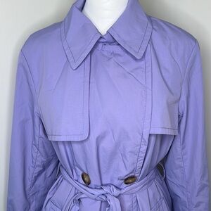 Sam Edelman Trench Coat Size S Lavender Lightweight Belted Jacket